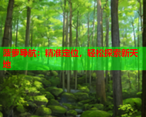 菠萝导航：精准定位，轻松探索新天地